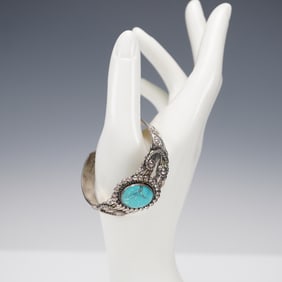 Sterling Silver and Turquoise Navajo Cuff Bracelet