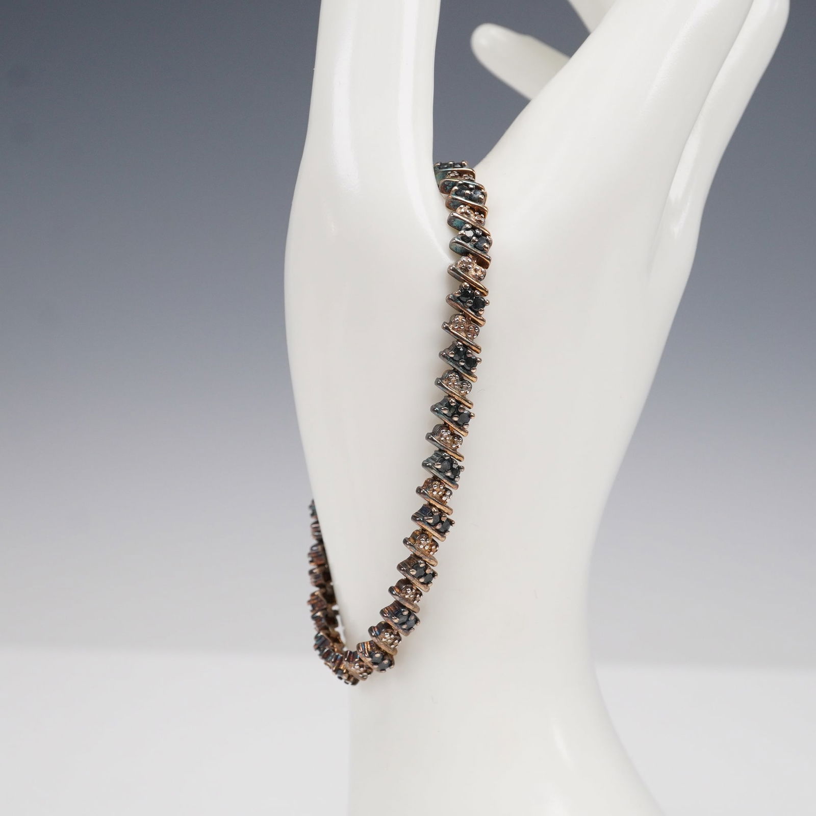 Sterling Silver Bracelet with Blue Stones (1 of 6)