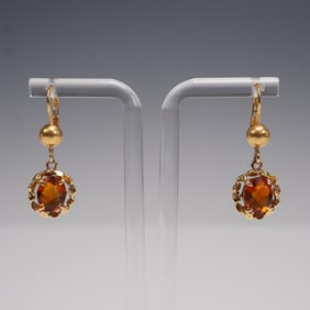 Italian 18kt Gold and Citrine Drop Earrings