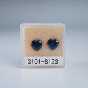 2pc Heart Cut London Blue Topaz Gemstones