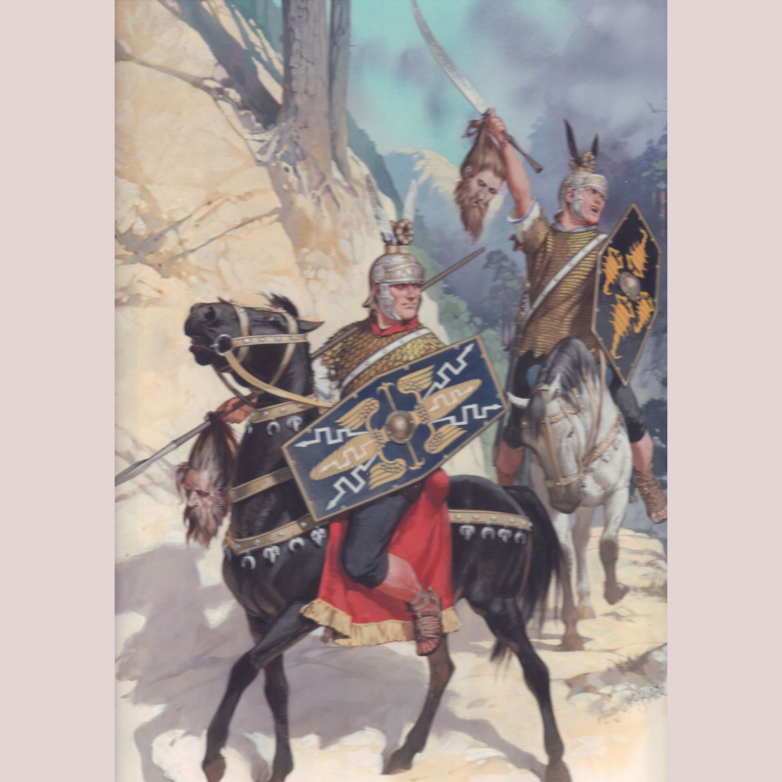 Angus McBride Original Gouache on Board, Roman Cavalry Scene, Signed (1 of 2)