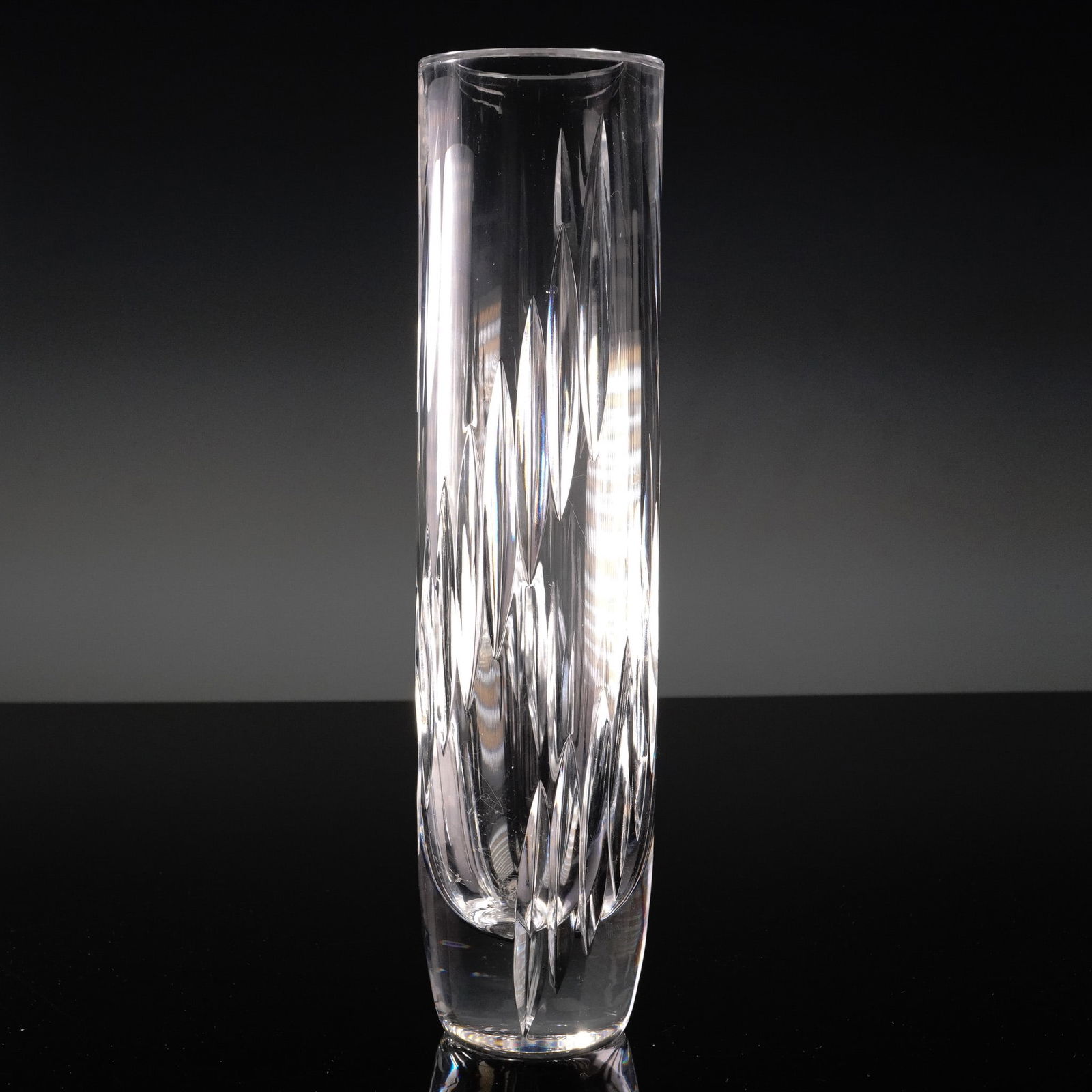 Cut Crystal Vase, Etched Ceskci Signature (1 of 4)