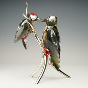 Swarovski Crystal Paradise Figurine, Woodpeckers