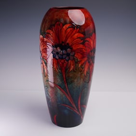 Moorcroft Pottery Flambe Vase, Cornflower