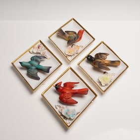 4pc Lefton Ceramic Bird Wall Plaques