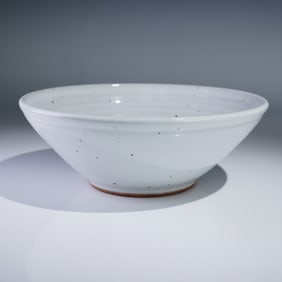 Maine Kiln Works Pottery Bowl Blue Brush Design