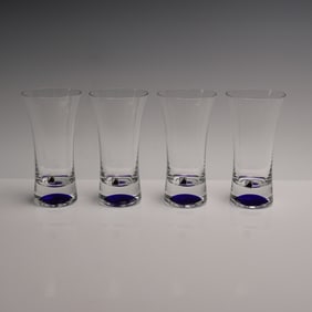 4pc Atelier Morava Art Glass Tumblers