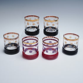 6pc Sakura Sango Art Glass Tumblers