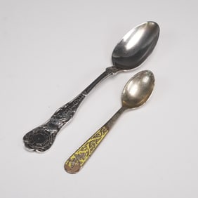 2pc Sterling Silver Souvenir Spoons