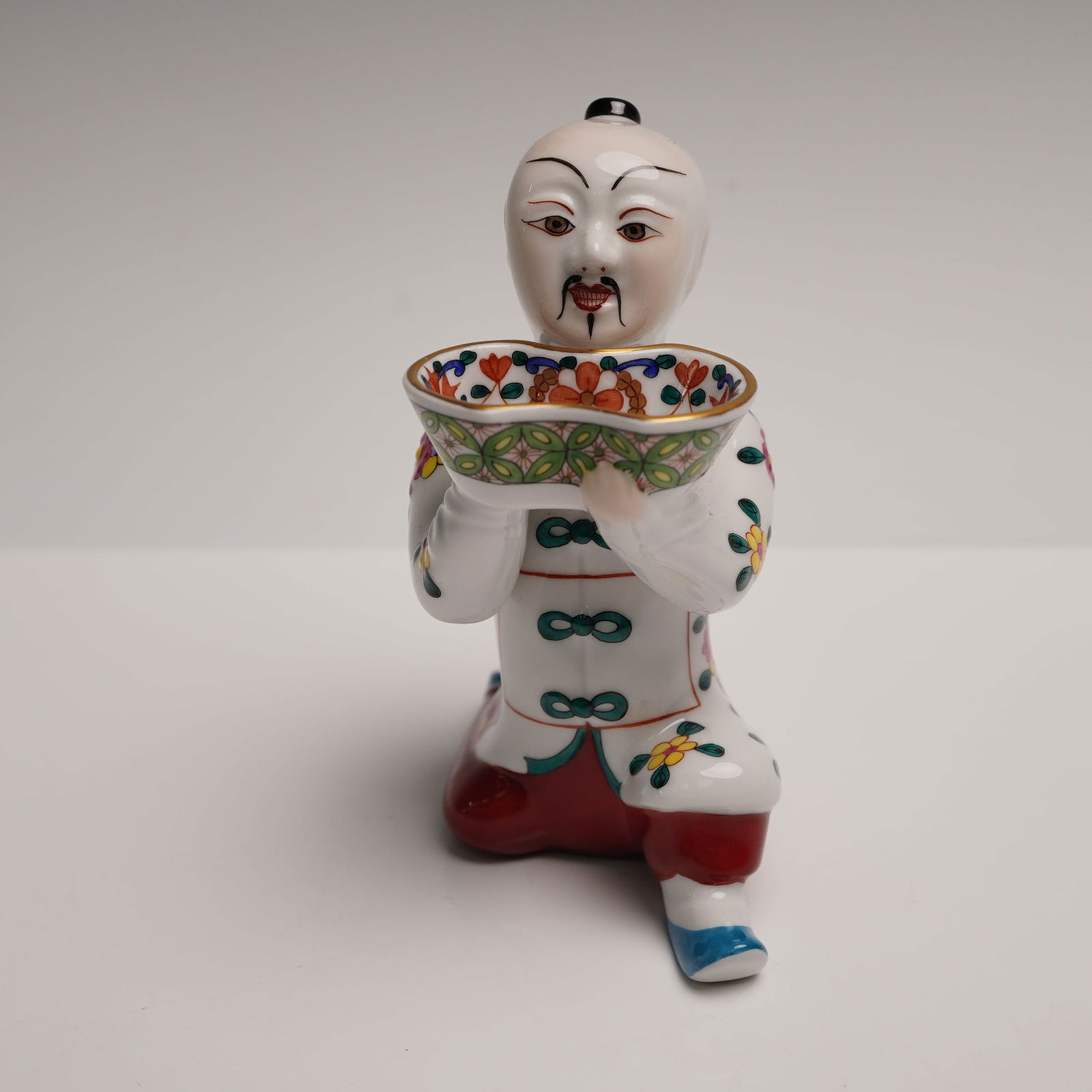 Herend Porcelain Figurine Kneeling Man Open Salt (1 of 5)