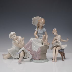 3pc Lladro Porcelain Figurines, Ballerinas