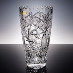 Lausitzer Glas German Hand-Cut Lead Crystal Vase