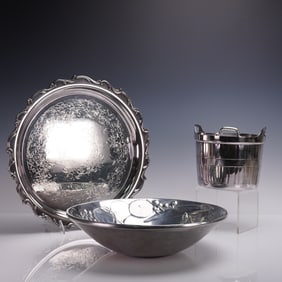 3pc Silverplate & Armetale Set, Gorham, Webster-Wilcox, Wilton