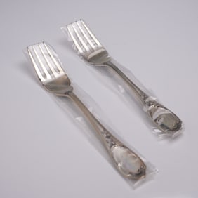2pc Buccellati Sterling Silver Fish/Salad Forks, Monte Mario Pattern
