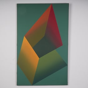 Graciela Nogales Original Acrylic on Canvas, Geometric Abstract, Signed