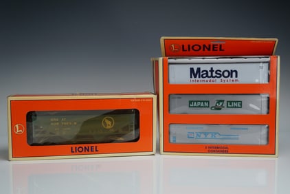 2pc Lionel Intermodal Container Set and Great Northern Hopper