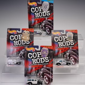 4pc Mattel Hot Wheels, Cop Rods The Ultimate Police Cruisers!