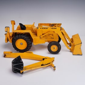 Ford 7500 Pressed Steel Tractor Loader Backhoe Toy