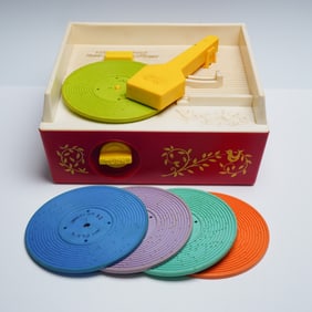6pc Fisher Price Toy Record Player with Records