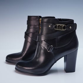Michael Kors - Black Leather Kincaid Bootie