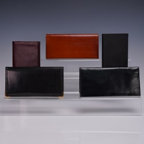 5pc Assorted Vintage Leather Wallets with Boxes