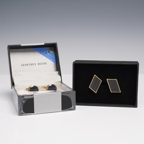 2 Sets of Gold-Tone Cufflinks, Johnnie Walker and Geoffrey Beene
