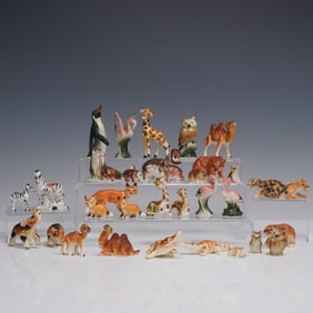 34pc Collection of Vintage Hand-Painted Animal Figurines