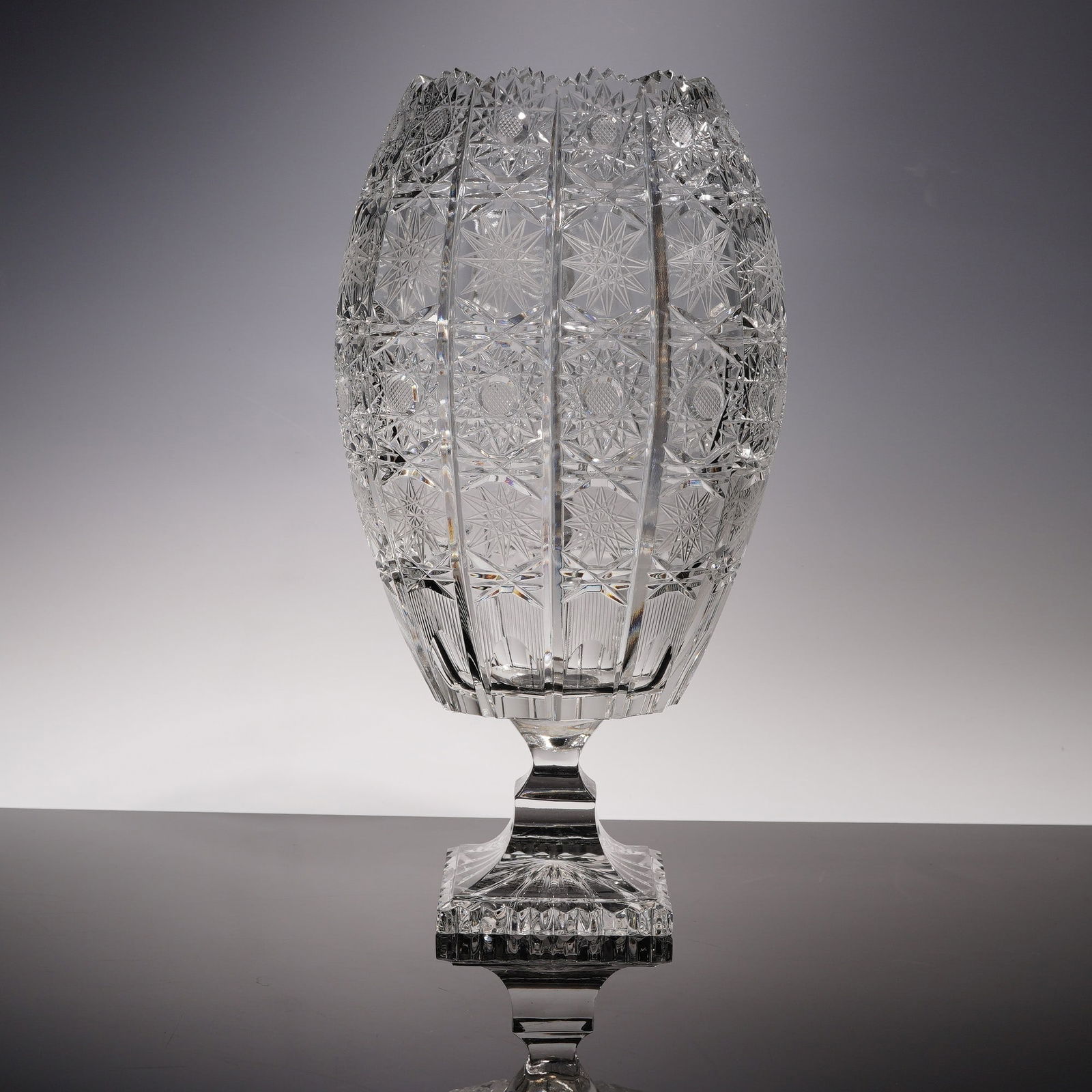 Sunburst Design Cut Crystal Footed Vase (1 of 5)