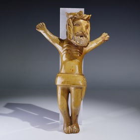 Rosa Ramalho Glazed Pottery Crucifix Figure