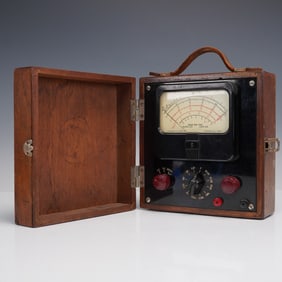 Simpson Electric Co. Vintage Multimeter in Original Wooden Case