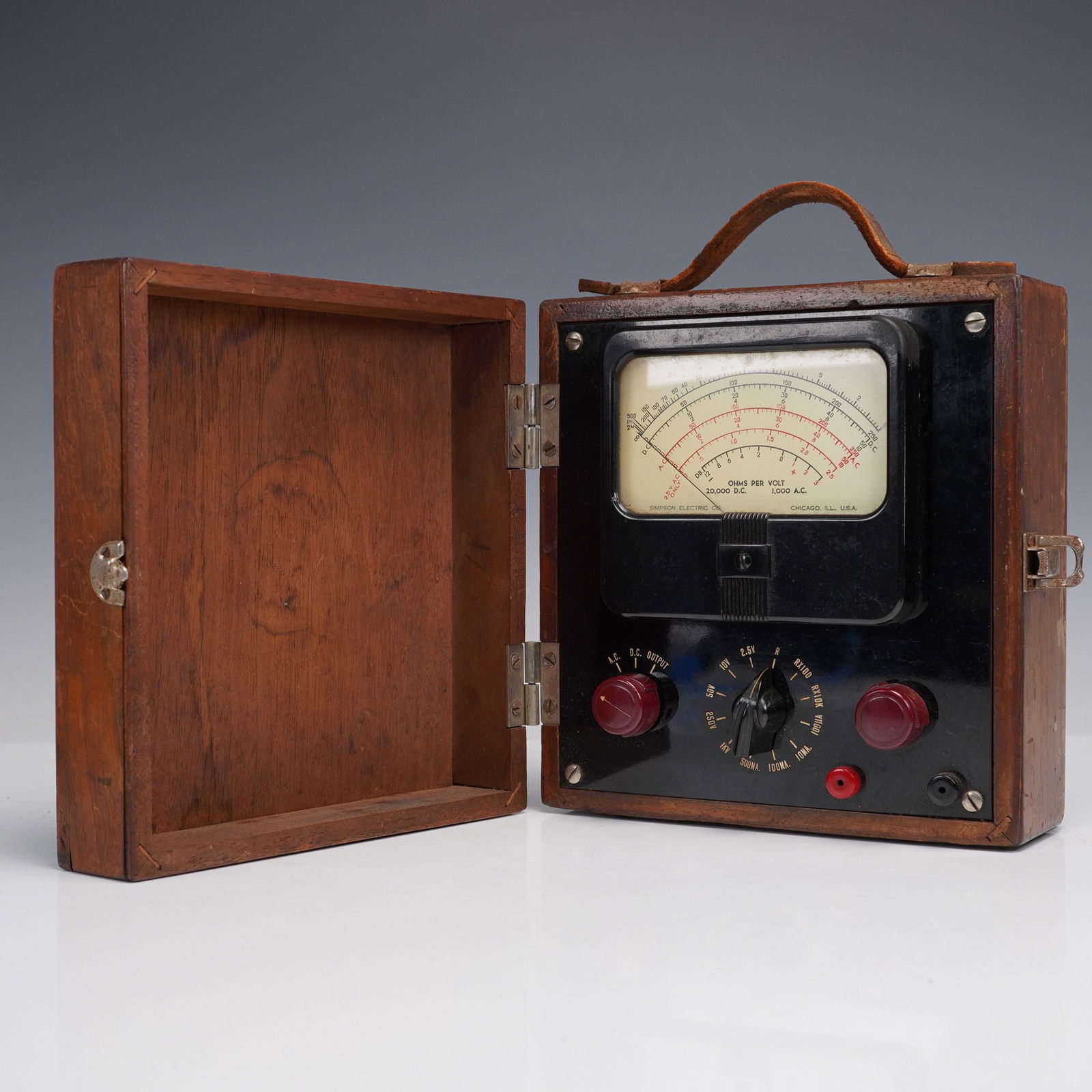 Simpson Electric Co. Vintage Multimeter in Original Wooden Case (1 of 8)