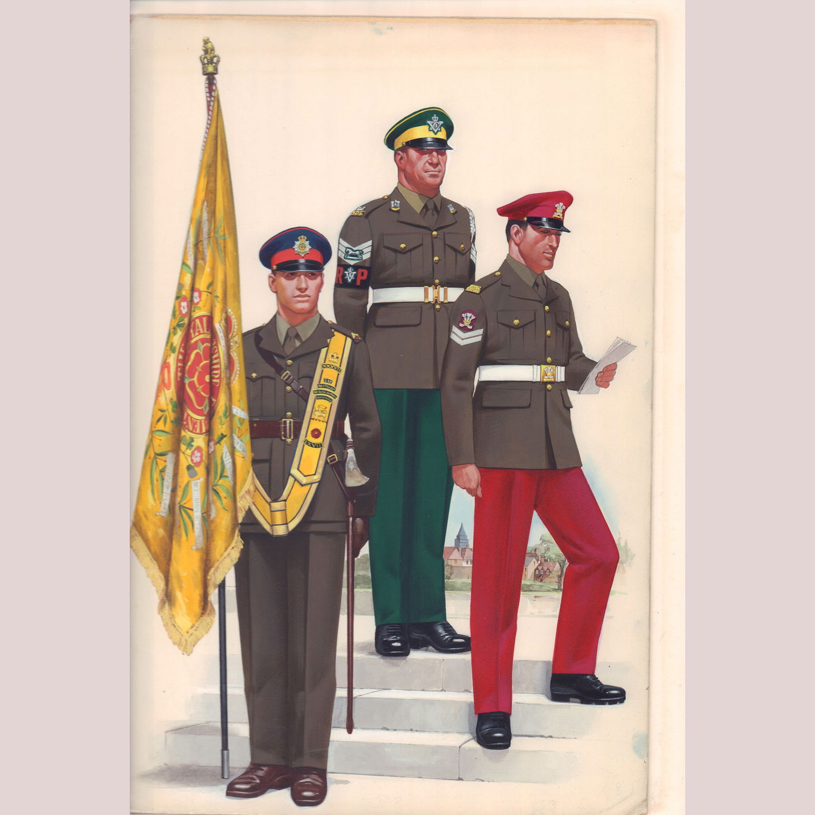 Angus McBride Original Gouache on Board, British Army Uniform (1 of 1)