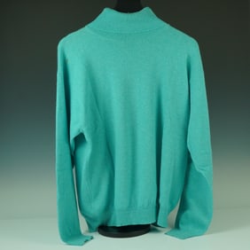 Gianni Versace Aqua Cashmere Turtleneck Sweater