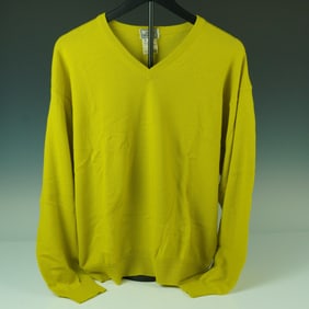 Gianni Versace Yellow Cashmere V-Neck Sweater