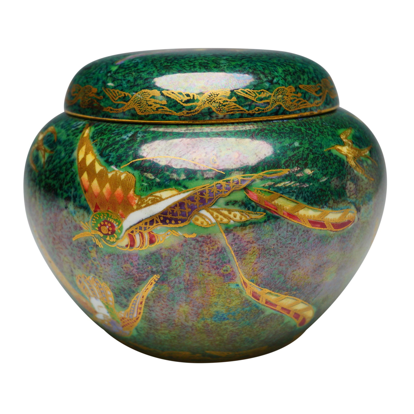Wedgwood Fairyland Lustre Rare Malfrey Pot, Flying Humming Birds