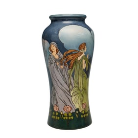 Doulton Lambeth by Margaret E. Thompson Art Nouveau Faience Vase