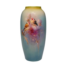 Royal Doulton by Arthur Eaton European Goldfinches Vase