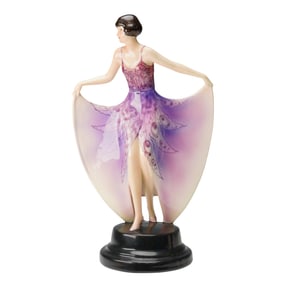 Goldscheider Figurine, Woman in Butterfly Dress by Josef Lorenzl