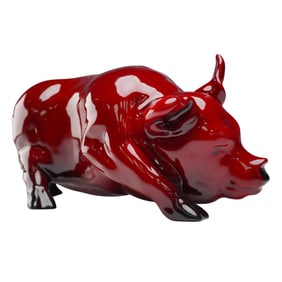 Royal Doulton Flambe, Large Pig Snorting
