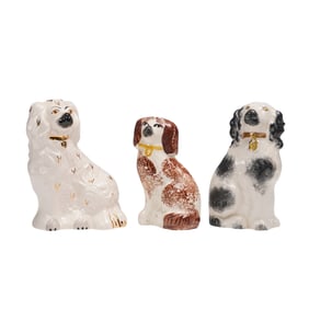 3pc Staffordshire-Style Dog Figurines Beswick & Royal Doulton