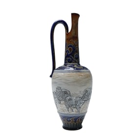 Doulton Lambeth Hannah Barlow Stoneware Sheep Pitcher
