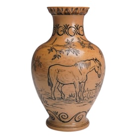 Doulton Lambeth by Hannah Barlow Stoneware Vase