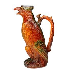Doulton Lambeth Stoneware and Sterling Silver Decorative Eagle Jug