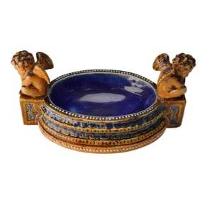 Doulton Lambeth Stoneware Cherub Salt Cellar