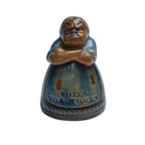 Rare Royal Doulton Stoneware Suffragette Figural Inkwell