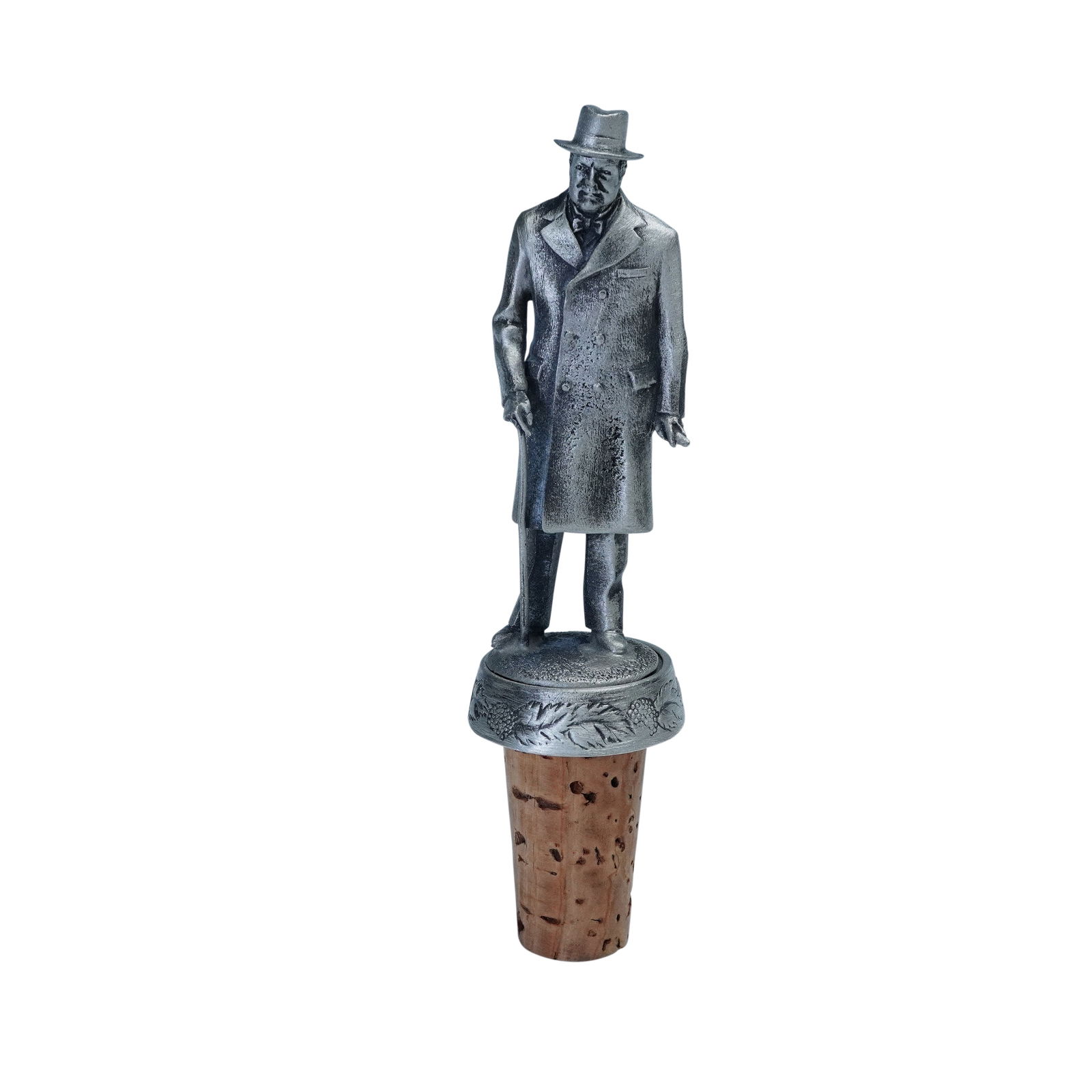 Pewter Winston Churchill Figural Stopper (1 of 3)