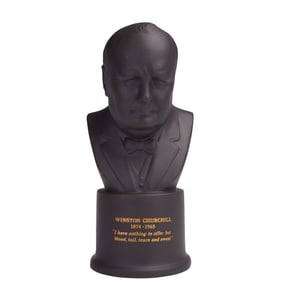 Wedgwood Black Basalt Bust Figurine, Sir Winston Churchill