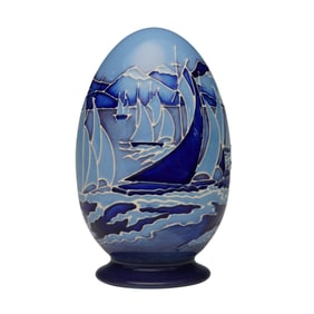 Moorcroft Porcealin Blue Egg, Catching the Wind