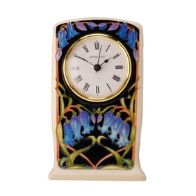 Moorcroft Bluebell Flowers Clock, Signed