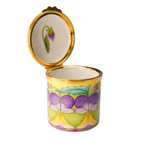 Moorcroft Floral Enamel Box with Original Box